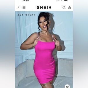 Women's neon Pink Dress shein size medium